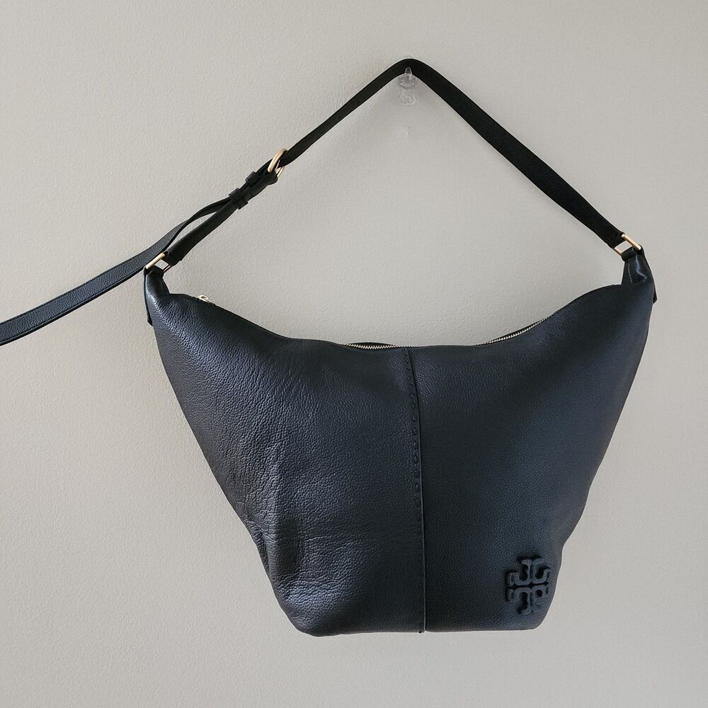 Tory Burch Black Leather Hobo Shoulder Bag - Picture 2 of 13